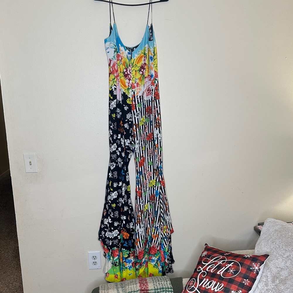 Versace Multicolor Floral Striped Jumpsuit - Picture 2 of 12
